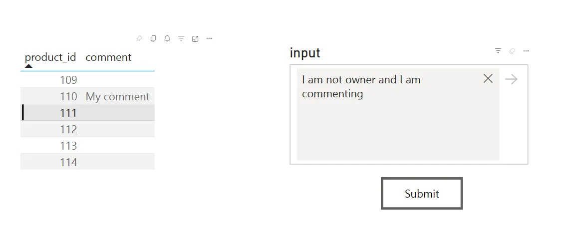 Uživatel interaguje s User Data Function skrze Power BI aplikaci.