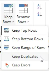 Keep Duplicates