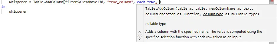 Revealed columnType as an optional parameter