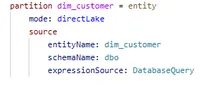 DirectLake on SQL table TMDL
