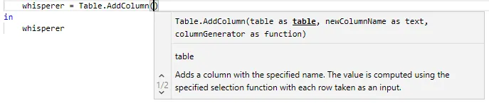 Function's parameter documentation