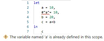 Variable names need to be unique