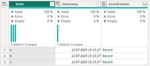 New Record Column with timestamp