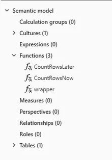 Functions in Semantic Model