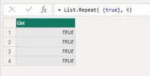 Manually repeated list