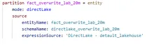 DirectLake on OneLake table TMDL