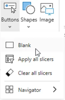 Insert -> Buttons -> Blank
