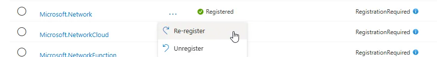 Register Microsoft Resource Providers