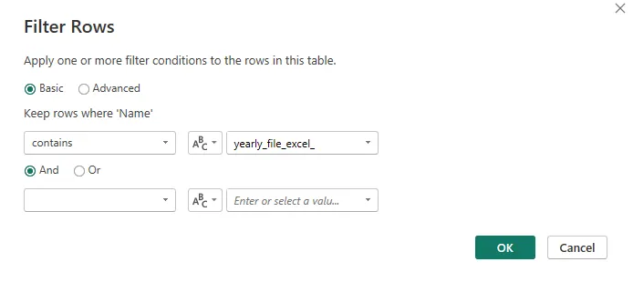 filter rows