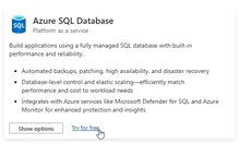 Try Azure SQL Database for free