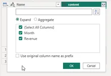 expand columns