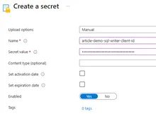 Create a secret