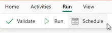 Schedule data pipeline